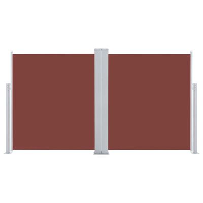 vidaXL Ištraukiama šoninė pertvara, rudos spalvos, 140x600cm