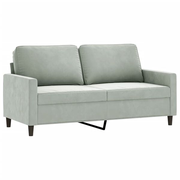 vidaXL Dvivietė sofa, šviesiai pilkos spalvos, 140cm, aksomas