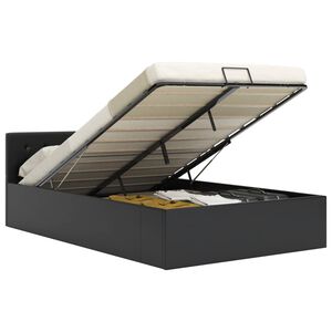 vidaXL Lovos rėmas su daiktadėže, juodas, 140x200cm, dirbtinė oda