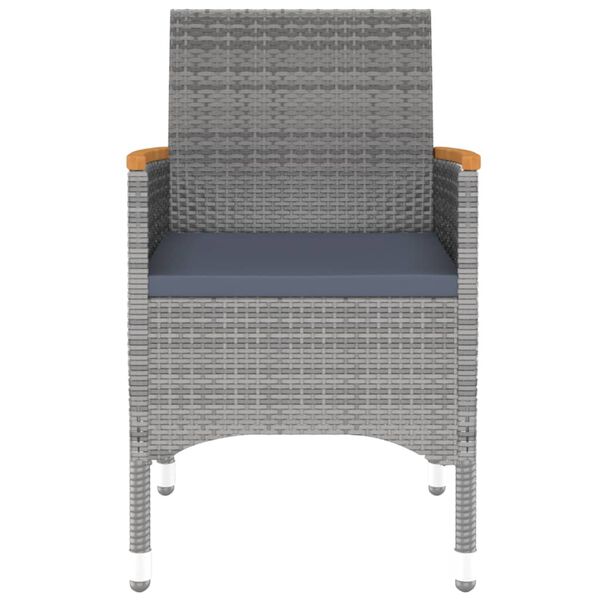 vidaXL Sodo valgomojo komplektas, 7 dalių, pilkas, poliratanas/stiklas