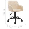 vidaXL Valgomojo kėdės, 6 vnt., kreminės spalvos, audinys, pasukamos
