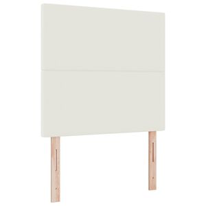 vidaXL LED galvūgalis su galvūgalio Kreminė 80 cm Kordūrinis audinys