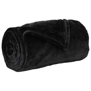 vidaXL Antklodė Juoda 220 x 240 cm 1.37 kg Flysas