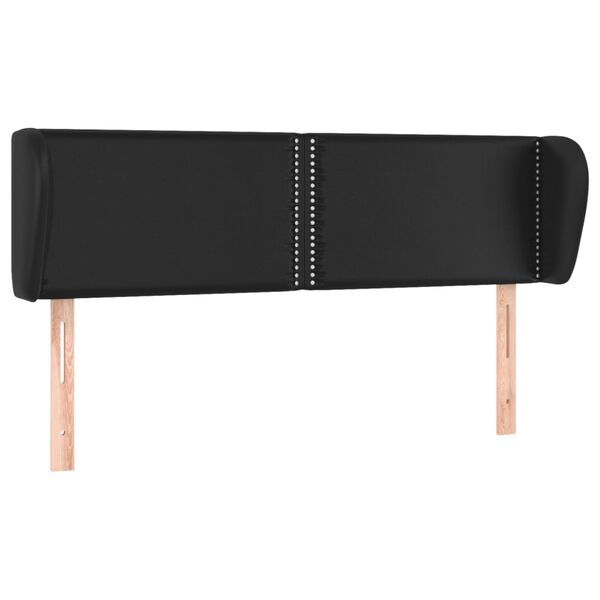 vidaXL Galvūgalis su auselėmis, juodos,147x23x78/88cm, dirbtinė oda