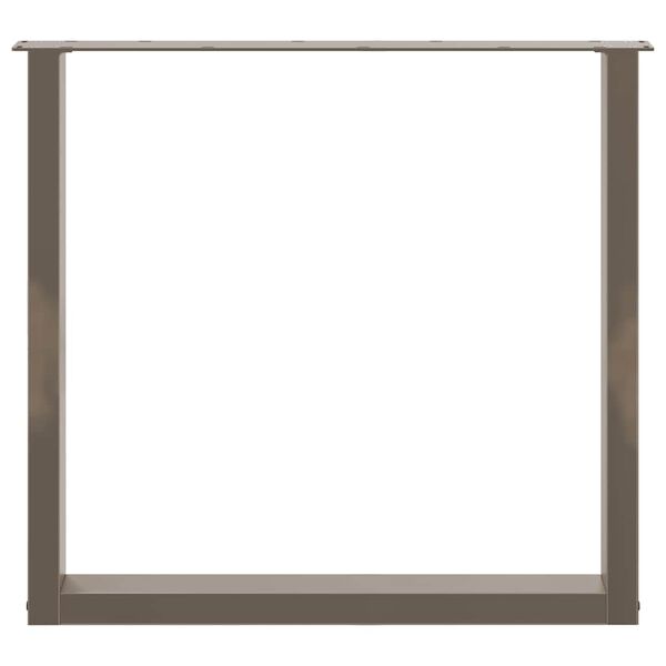 vidaXL Valgomojo stalo kojelės, U formos, 2 vnt., natūralus plienas, 80x(72-73) cm, plienas