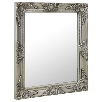 vidaXL Sieninis veidrodis, sidabrinis, 50x60cm, barokinis stilius