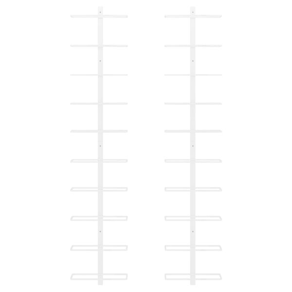 vidaXL Prie sienos montuojami vyno laikikliai, 2vnt., balti, metalas