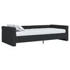 vidaXL Lova su čiužiniu ir USB i&scaron;vestimi, juoda, 90x200cm, audinys