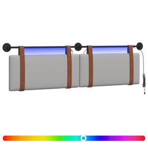 vidaXL Pakabinamas lovos galvūgalis Debesų pilka Antikinis PU