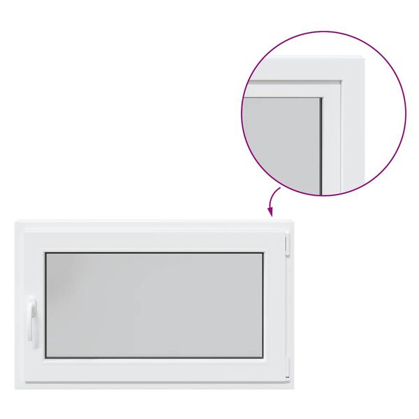 vidaXL Rūsio langas "RISOR", 100x70 cm, atverčiamas ir pasukamas, DIN, de&scaron;ininis, baltas