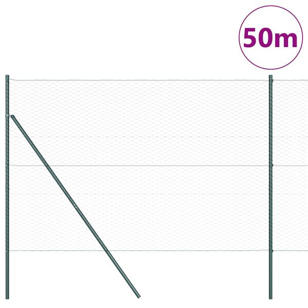 vidaXL Tvorelės stulpas Pilka 50 x 1,5 m (36 mm tinklas)