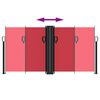 vidaXL I&scaron;traukiama &scaron;oninė pertvara, raudonos spalvos, 120x600cm