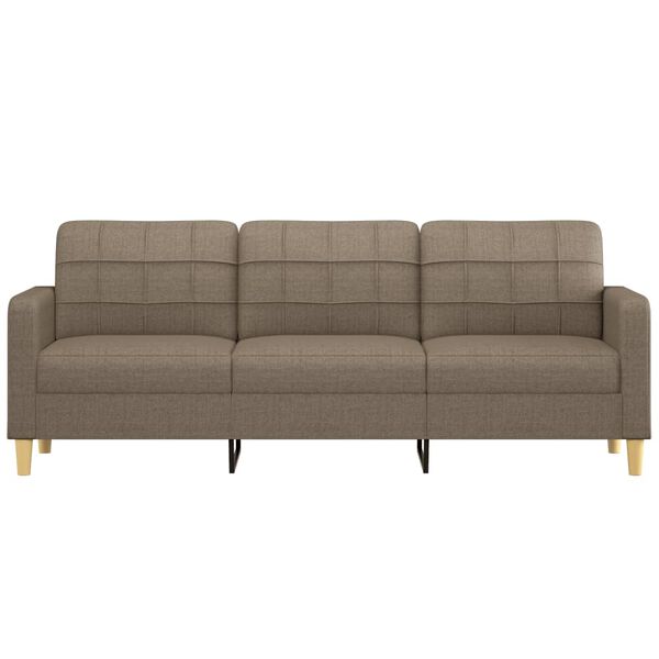 vidaXL Trivietė sofa, taupe spalvos, 180cm, audinys