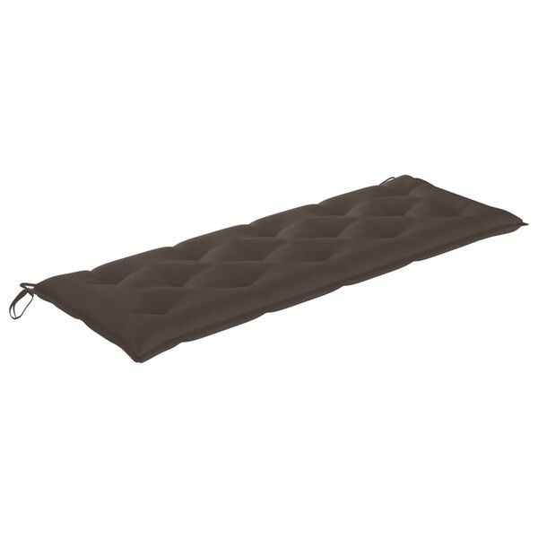 vidaXL Batavia suoliukas su taupe spalvos pagalvėle, 150cm, tikmedis