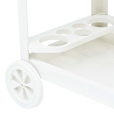 vidaXL Gėrimų vežimėlis, baltos spalvos, 69x53x72cm, plastikas