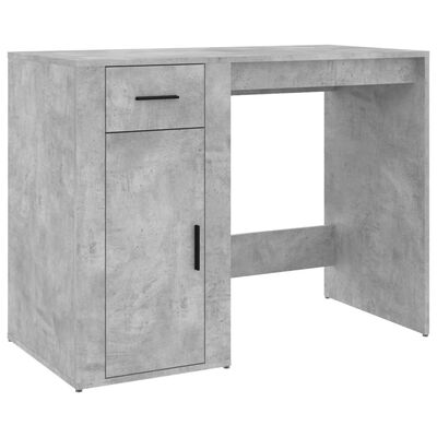 vidaXL Rašomasis stalas su spintele, betono pilkas, apdirbta mediena