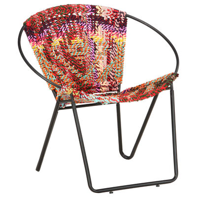vidaXL Apskrita kėdė, įvairių spalvų, chindi audinys