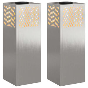 vidaXL Saulės LED &scaron;aligatvio &scaron;viesa 2 pcs Nerūdijantis Plienas