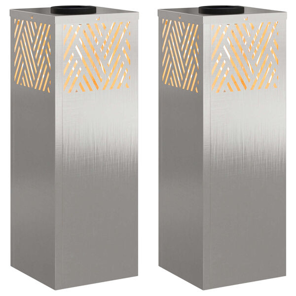 vidaXL Saulės LED &scaron;aligatvio &scaron;viesa Eglutė 2 pcs Nerūdijantis Plienas