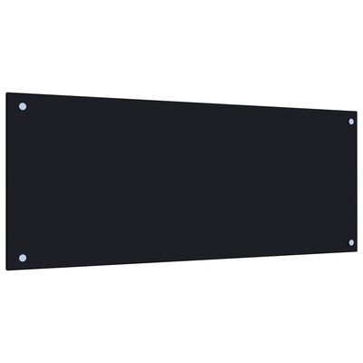 vidaXL Virtuvės sienelė, juodos spalvos, 100x40cm, grūdintas stiklas
