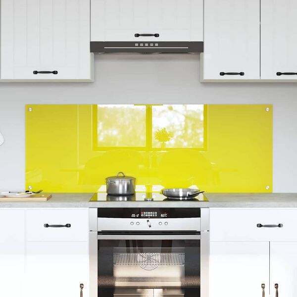 vidaXL Virtuvės užpakalinė plok&scaron;tė 2 pcs Geltona 70 x 50 cm