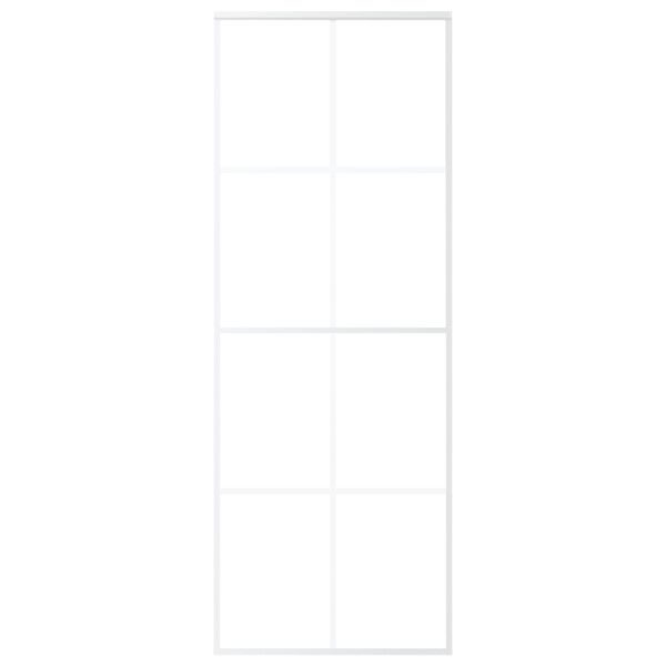 vidaXL Stumdomos durys, baltos, 76x205cm, ESG stiklas ir aliuminis