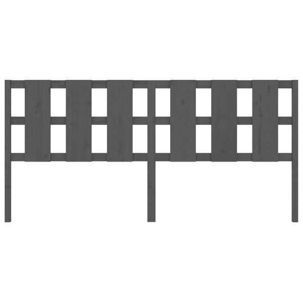 vidaXL Lovos galvūgalis, pilkas, 205,5x4x100cm, pu&scaron;ies masyvas