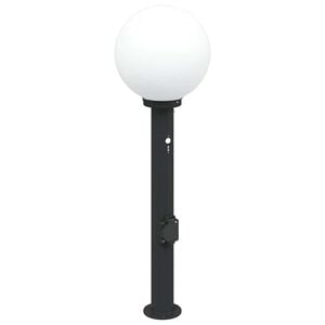 vidaXL Apsauginis &scaron;viestuvas su jutikliu ir lizdu, 80 cm, juodas, IP44