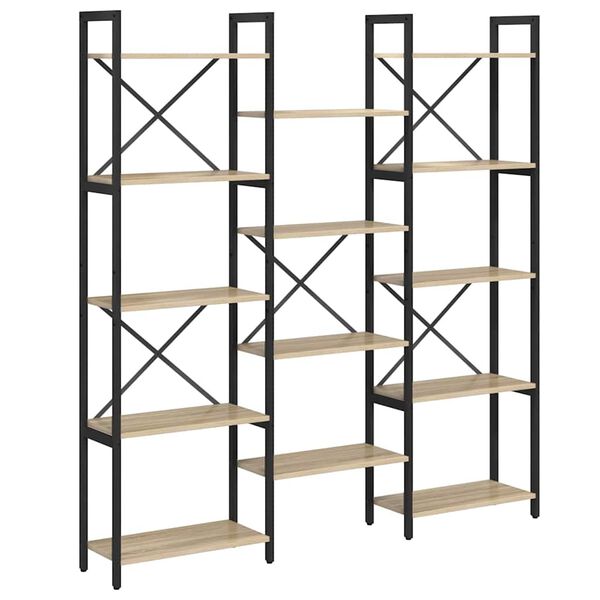 vidaXL Knygų lentyna Sonoma ąžuolas 156 x 25 x 167 cm Apdirbta mediena