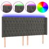 vidaXL Galvūgalis su LED, tamsiai pilkas, 183x16x118/128cm, aksomas