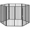 vidaXL &Scaron;unų vartai 6 pcs Juodas 80 x 100 cm Cinkuota plienas