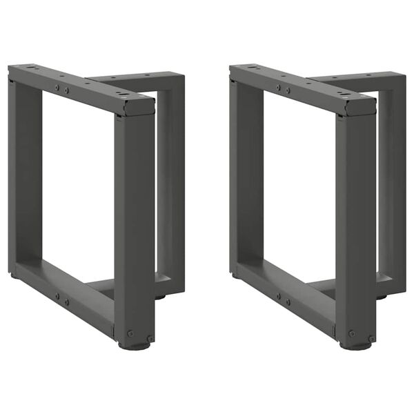 vidaXL Kavos staliuko kojelės, T formos, 2 vnt., antracito spalvos, 50x25x(42-43) cm, plienas