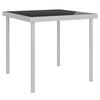 vidaXL Lauko valgomojo stalas, pilkas, 80x80x72cm, stiklas/plienas