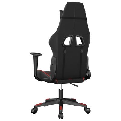 vidaXL Masažinė žaidimų kėdė, juodos ir raudonos spalvos, dirbtinė oda