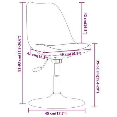 vidaXL Valgomojo kėdės, 6 vnt., kreminės spalvos, audinys, pasukamos