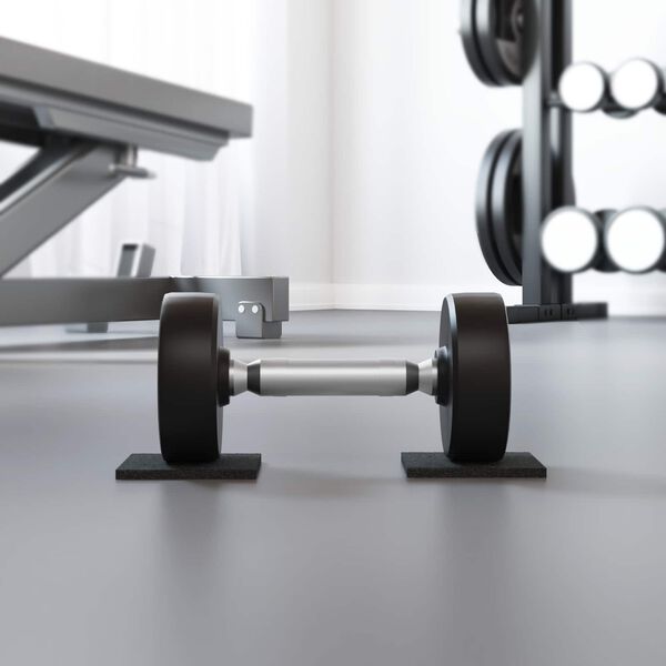 vidaXL Gumos granulių terasų kilimėlis Juodas 9 x 9 x 0,6 cm Guma