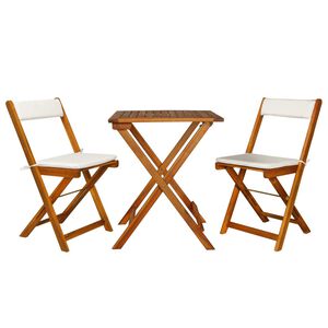 vidaXL Bistro komplektas su pagalvėlėmis, 3d., akacijos med. masyv.