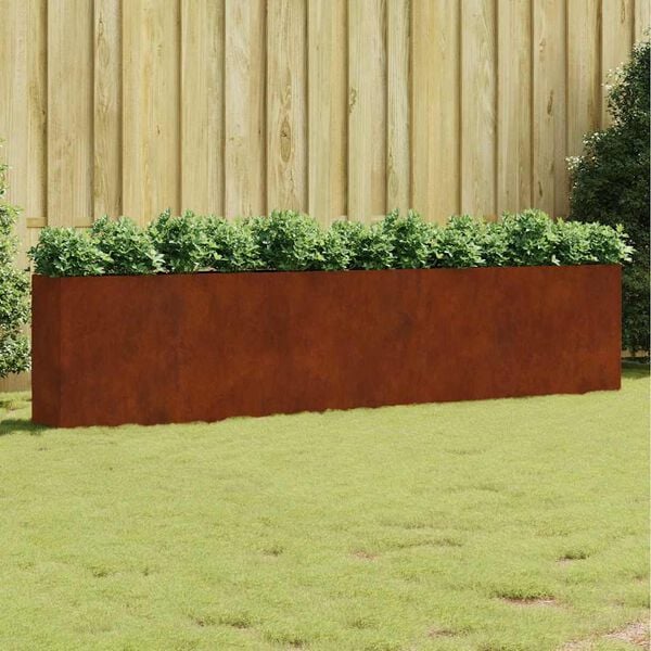 vidaXL Auk&scaron;tas sodo lovelis, 360x40x80cm, Corten plienas