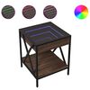 vidaXL Naktinis staliukas su Infinity LED, rudas ąžuolo, 40x40x49cm