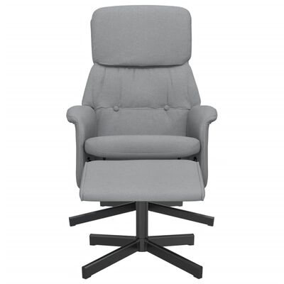 vidaXL Atlošiama kėdė su pakoja, šviesiai pilkos spalvos, audinys