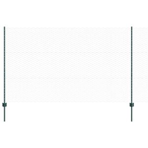 vidaXL Hexagonal Fence with Post 10 x 1,4 m PVC dengtas plienas Žalia