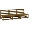 vidaXL Vidurinės sodo sofos dalys, 3vnt., rudos, pu&scaron;ies masyvas