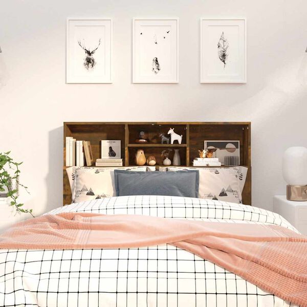 vidaXL Galvūgalis-spintelė, dūminio ąžuolo spalvos, 120x19x103,5cm