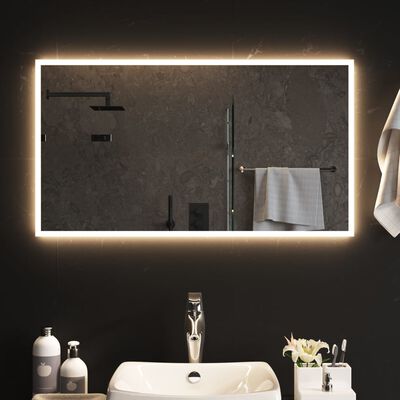 vidaXL Vonios kambario LED veidrodis, 50x90cm