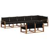 vidaXL Lauko sofos komplektas su pagalve 8 pcs Natūrali ir juoda