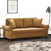 vidaXL Dvivietė sofa su pagalvėmis, rudos spalvos, 140cm, aksomas