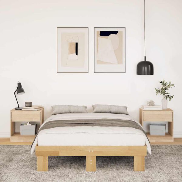 vidaXL Lovos rėmas be čiužinio 120x200 cm ąžuolo masyvo