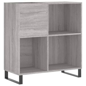 vidaXL Vinilinių plok&scaron;telių spintelė, pilka, 84,5x38x89cm, mediena