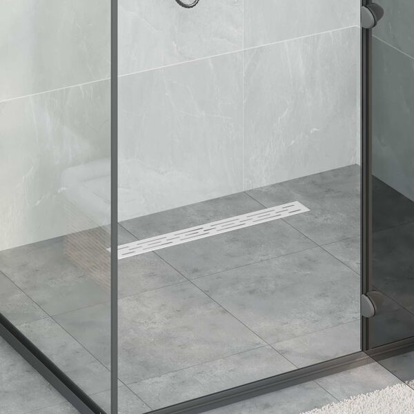 vidaXL Du&scaron;o nuotekų stiklinis dangtelis su 360&deg; sifonu Sidabro 60 cm