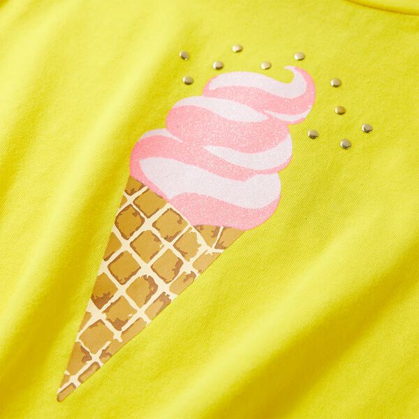 Vaikiški marškinėliai, geltonos spalvos, 140 dydžio